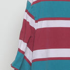 Close-up of the sleeve on the Vintage 1990s Guess "Striped Logo" T-Shirt - XL