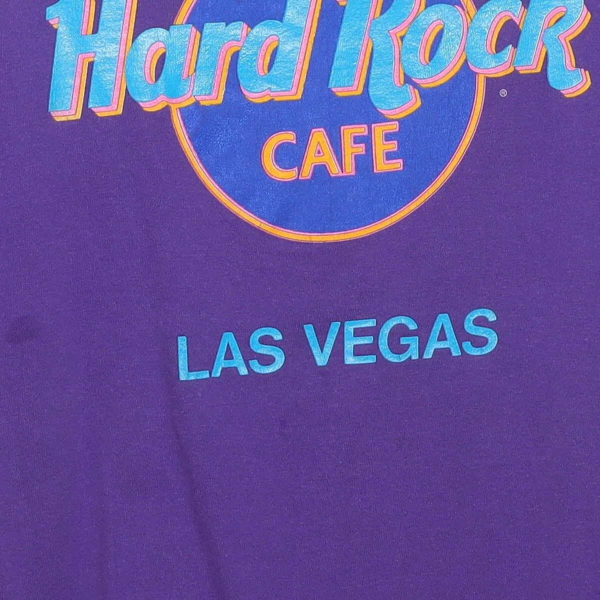Close-up of the main graphic on the Vintage 1990s Hard Rock Cafe "Las Vegas" T-Shirt - S
