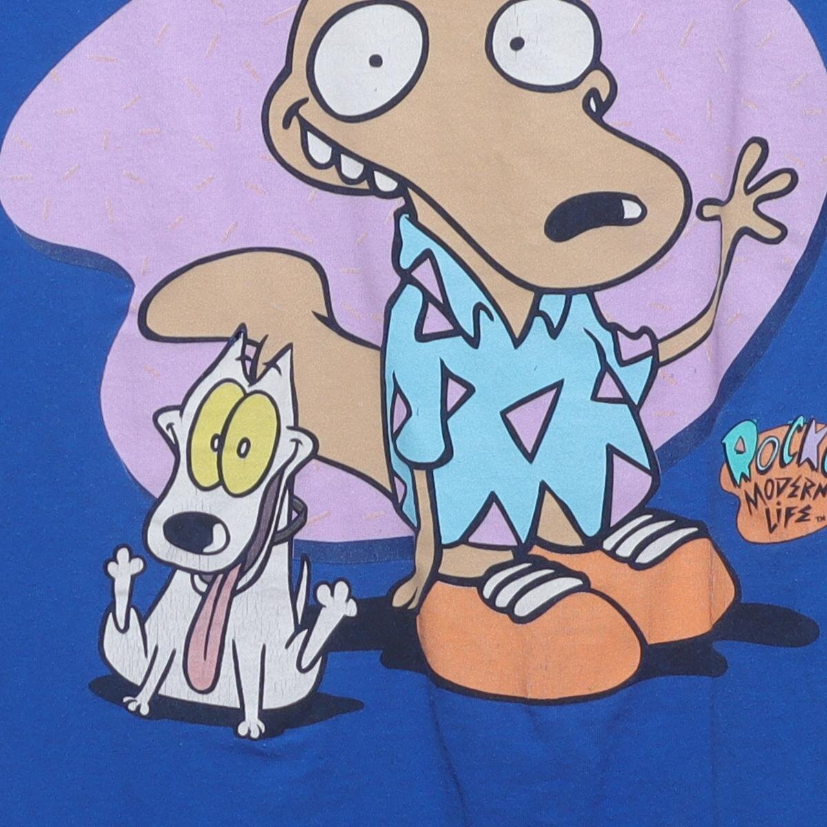 Close-up of the main graphic on the Vintage 1990s Nickelodeon "Rocko and Spunky" T-Shirt - L