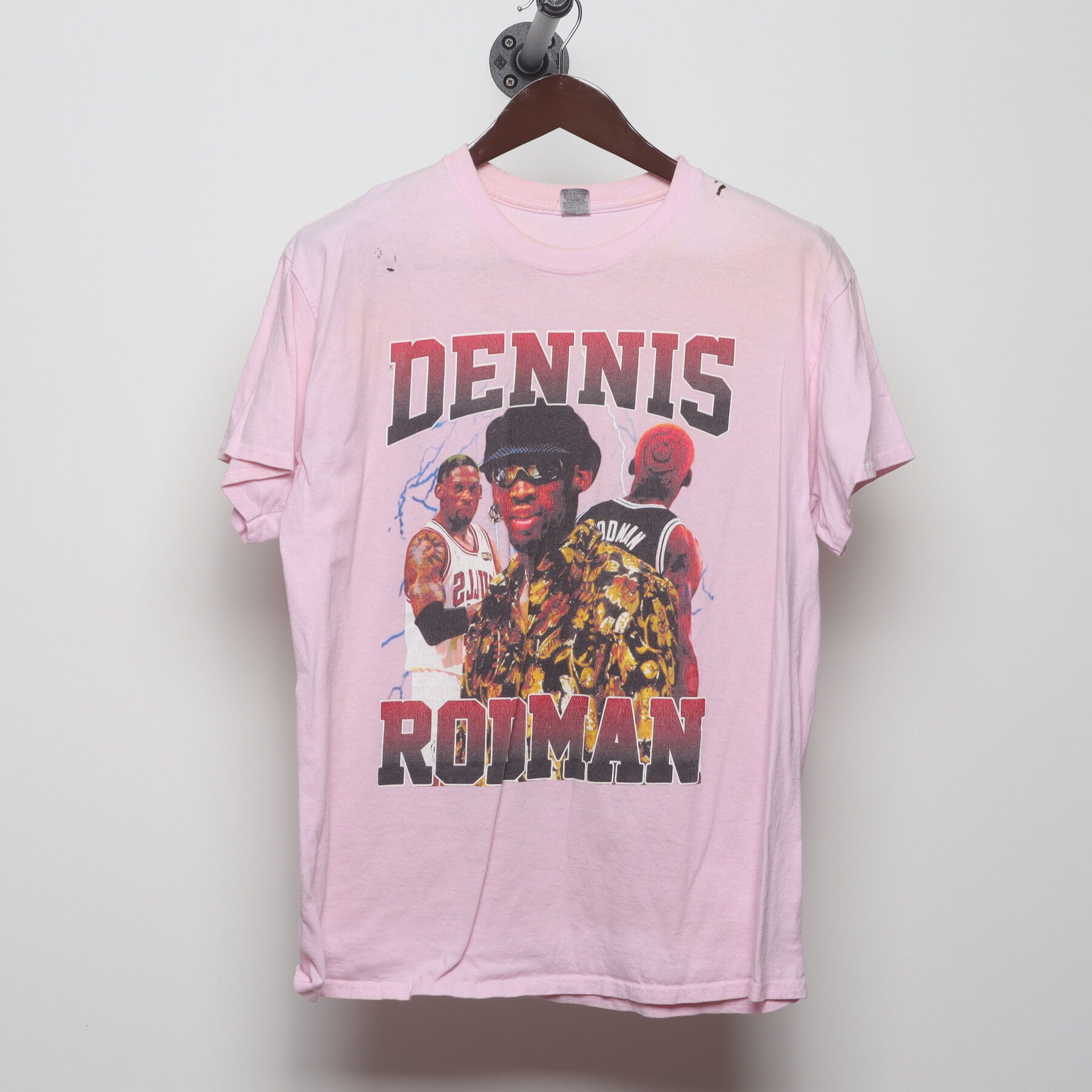 Front view of Vintage 1990s Style Dennis Rodman "The Worm" Bootleg T-Shirt - M
