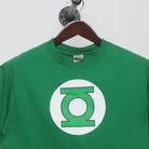 Close-up of the collar and tag on the Vintage 2000s DC Comics Green Lantern Logo T-Shirt M