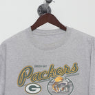Close-up of the collar and tag on the Vintage 2000s Green Bay Packers NFL Graphic Tee L