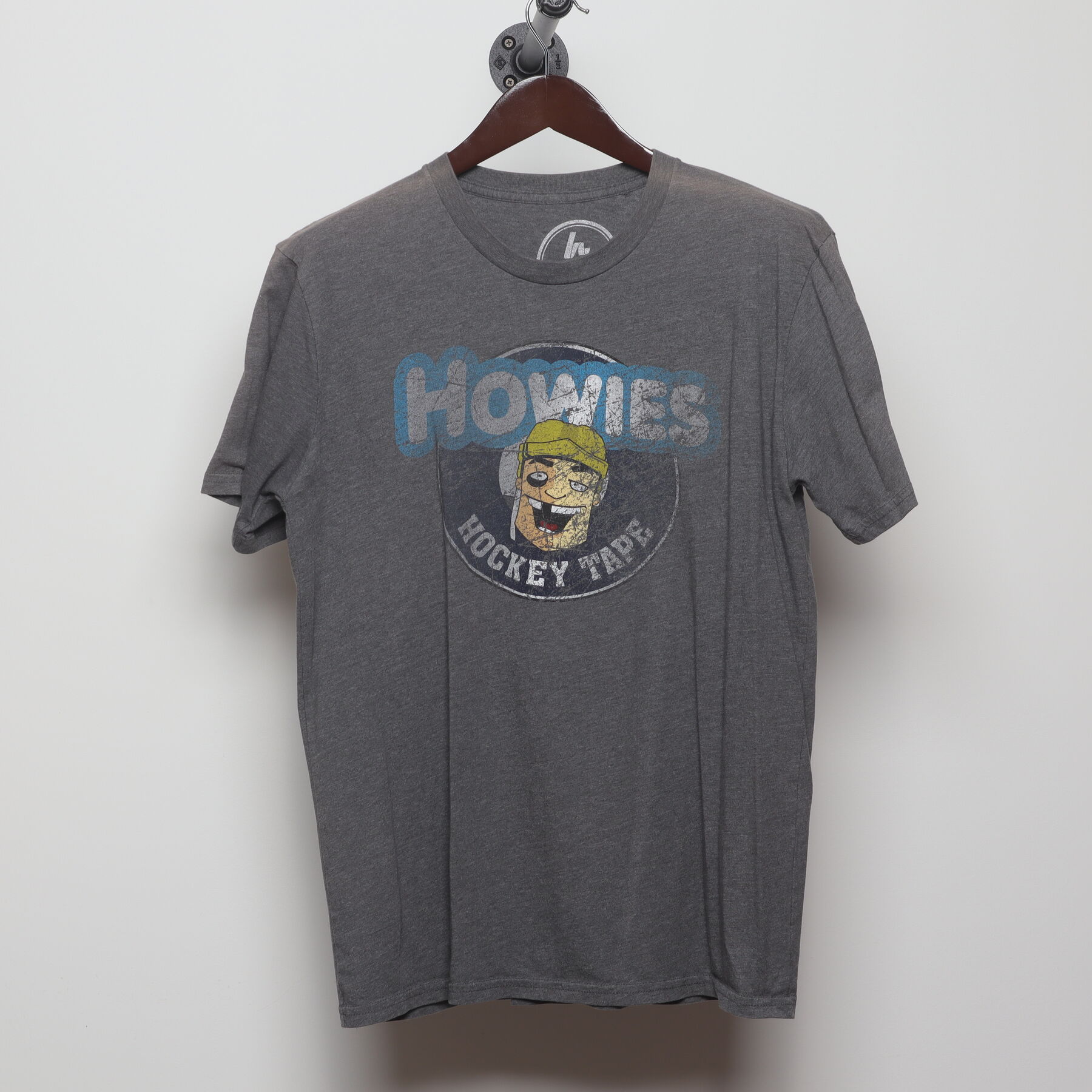 Front view of Vintage Y2K Homage x Howies Hockey Tape "Mascot Logo" T-Shirt - L