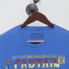 Close-up of the collar and tag on the Vintage 2000s Marvel Comics "Captain America #100 Comic Cover" T-Shirt - L