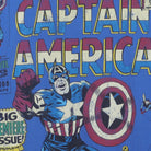Close-up of the main graphic on the Vintage 2000s Marvel Comics "Captain America #100 Comic Cover" T-Shirt - L
