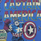 Close-up of the main graphic on the Vintage 2000s Marvel Comics "Captain America #100 Comic Cover" T-Shirt - L