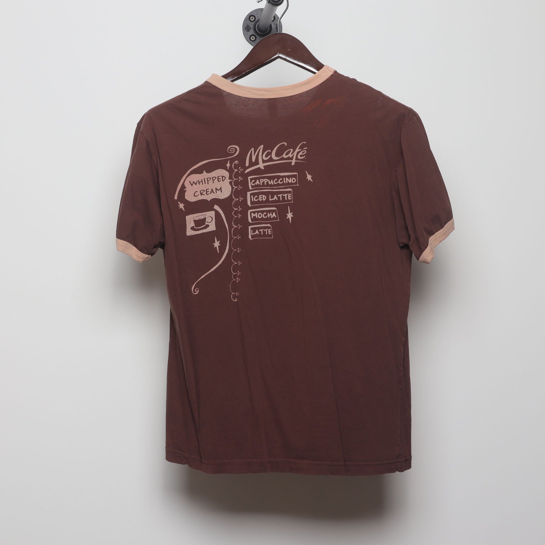 Back view of Vintage Y2K McCafé "Coffee Menu" T-Shirt - M