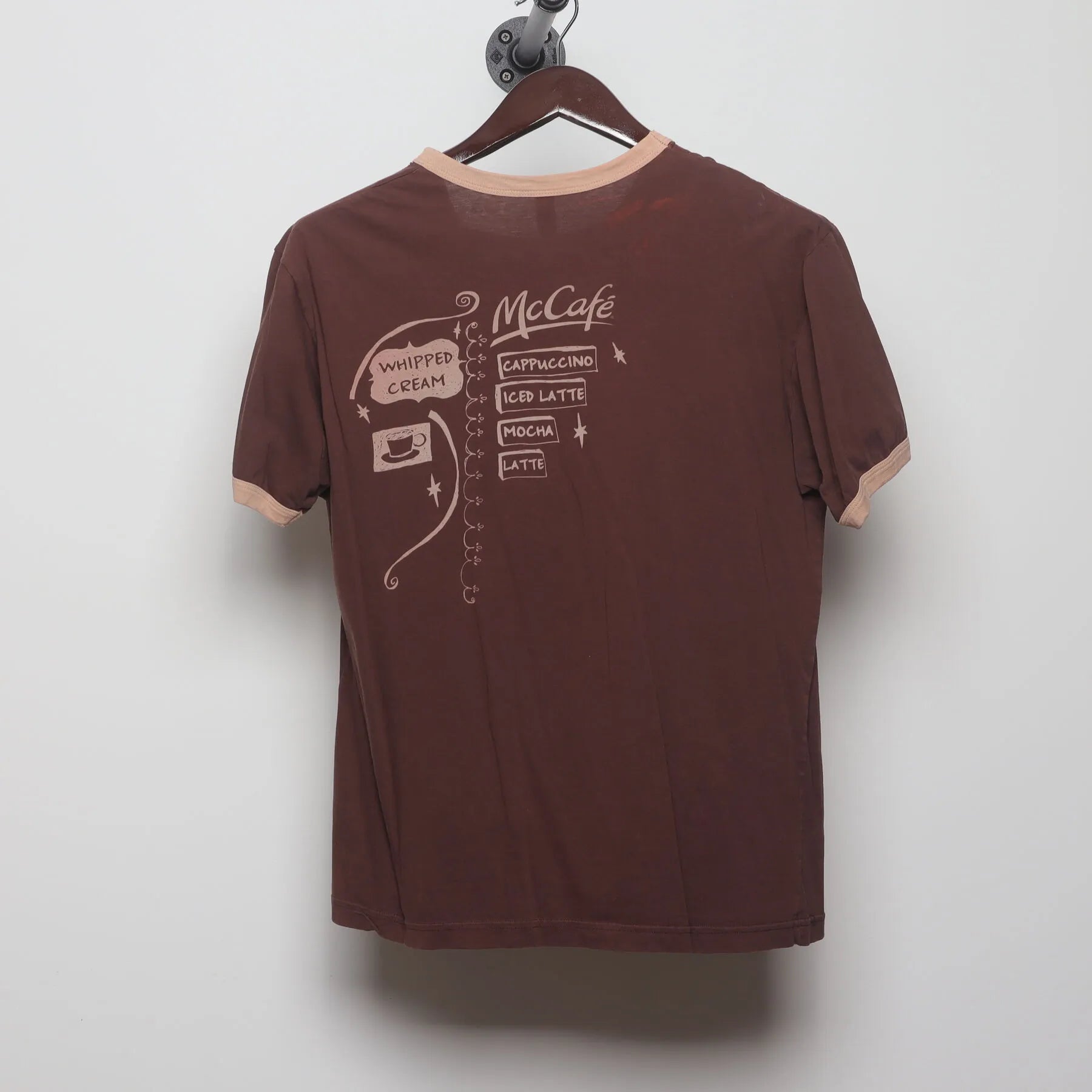 Back view of Vintage Y2K McCafé "Coffee Menu" T-Shirt - M