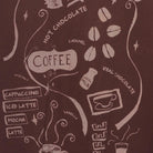 Close-up of the main graphic on the Vintage Y2K McCafé "Coffee Menu" T-Shirt - M