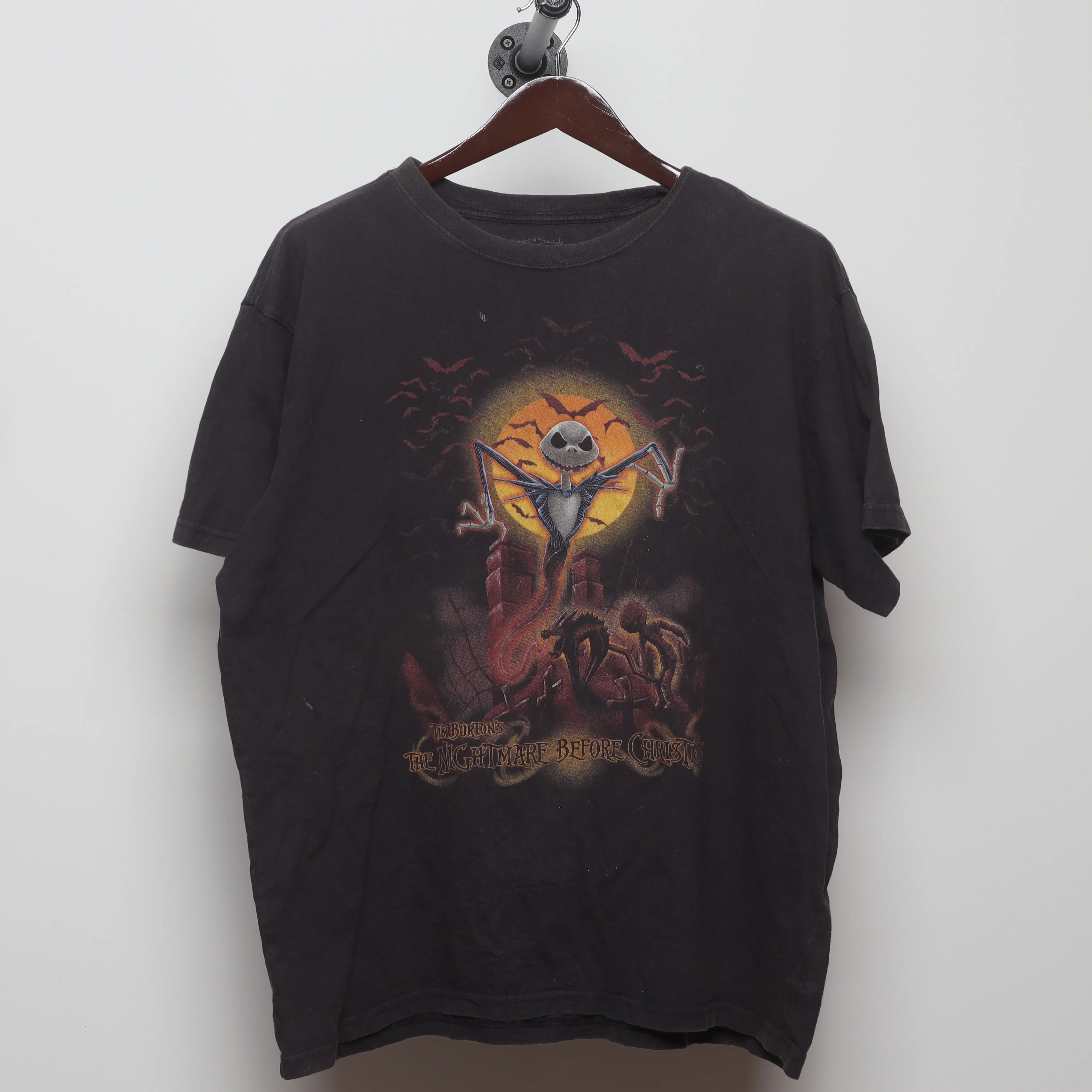 Front view of Vintage 2000s Nightmare Before Christmas Graphic T-Shirt XL