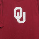 Close-up of the main graphic on the Vintage 2000s Oklahoma Sooners OU Logo T-Shirt XL