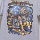 Close-up of the main graphic on the Vintage 2000s Sturgis Wolf Biker Rally T-Shirt M