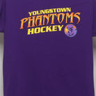 Close-up of the main graphic on the Vintage 2000s Youngstown Phantoms Hockey T-Shirt S