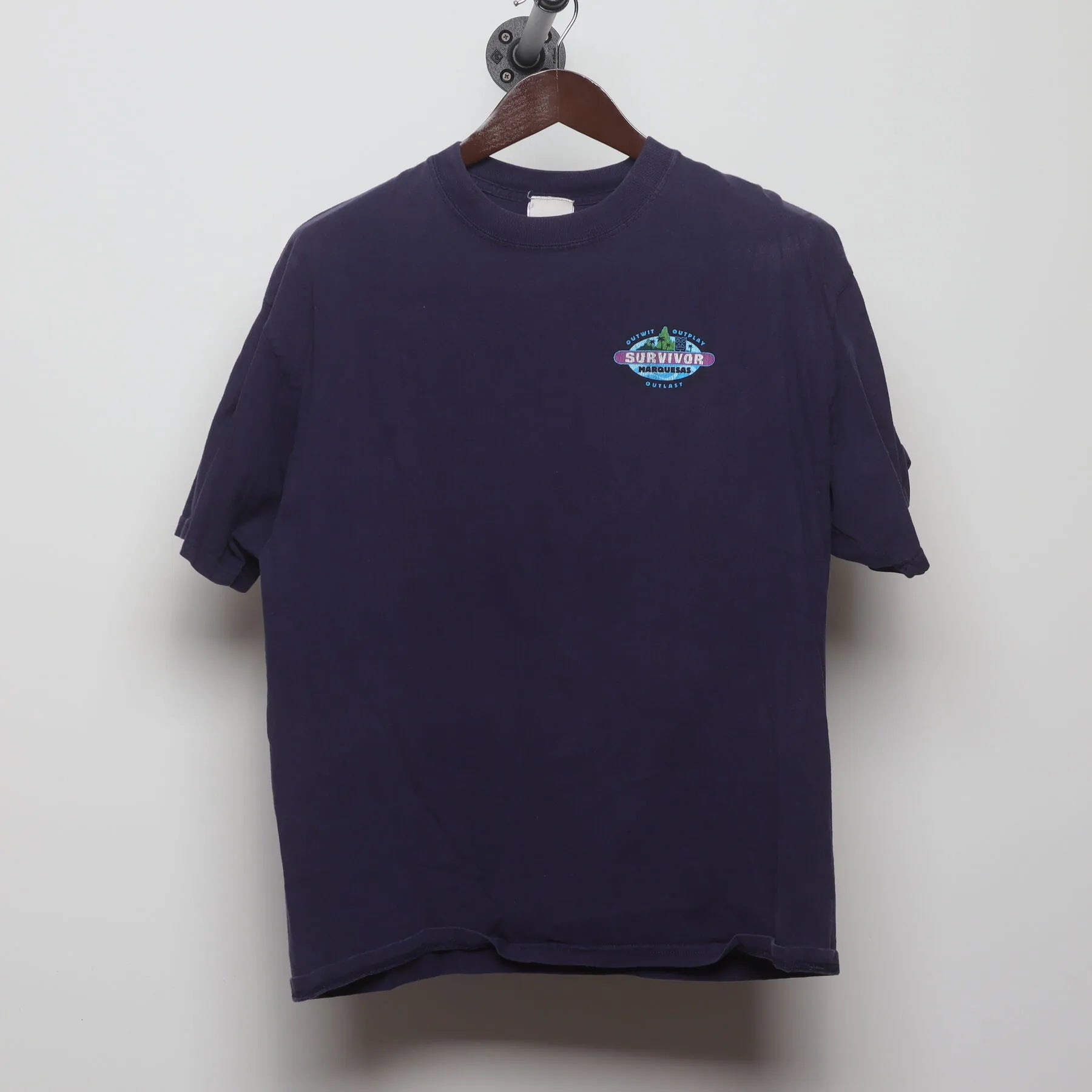 Front view of Vintage Y2K Survivor "The Tribe Has Spoken" T-Shirt - L