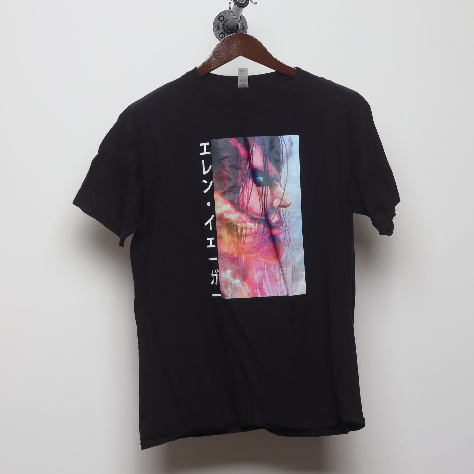 Front view of Vintage 2010s Attack on Titan "Eren Yeager Attack Titan" T-Shirt - L
