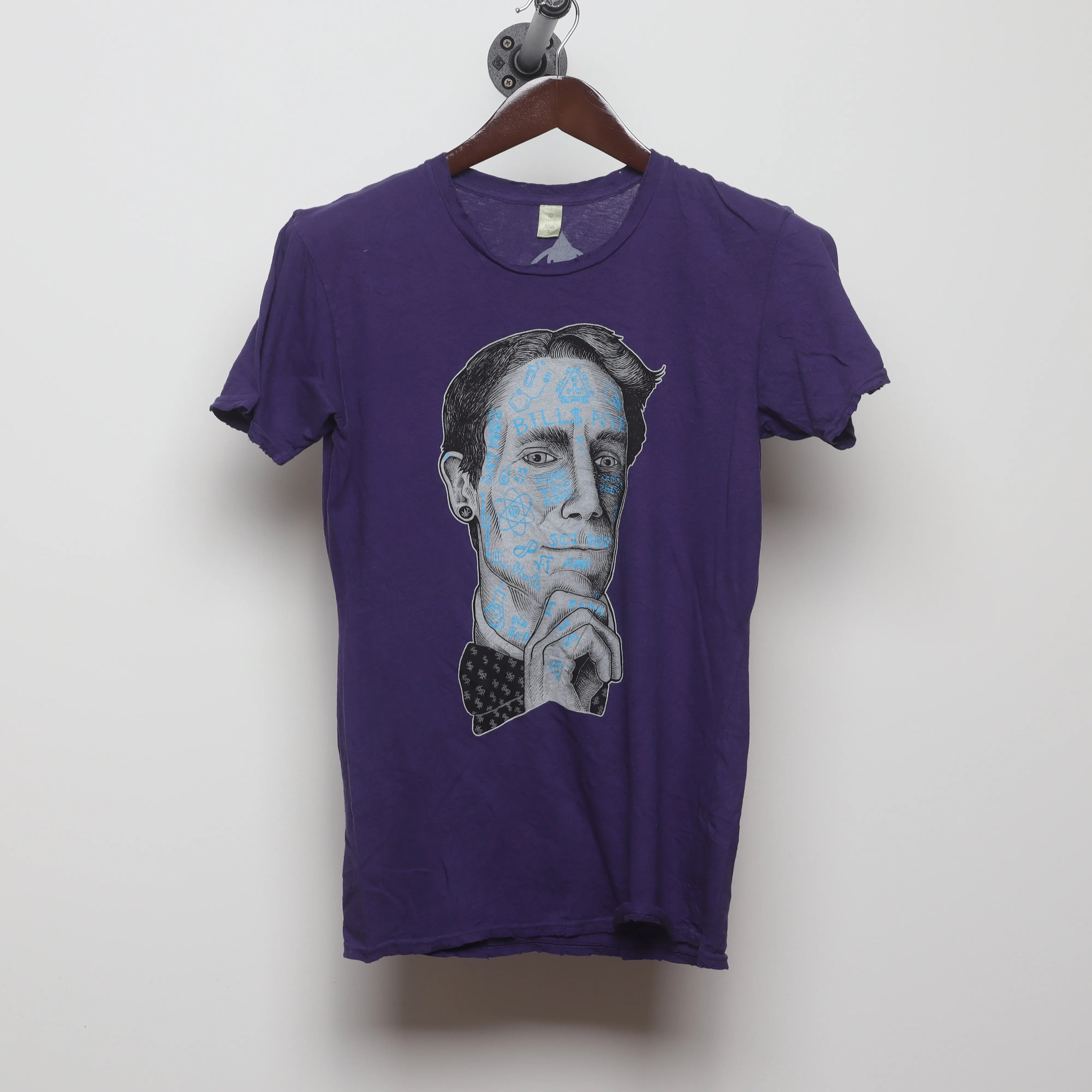 Front view of Vintage 2010s Bill Nye Tattoo Graphic Tee S