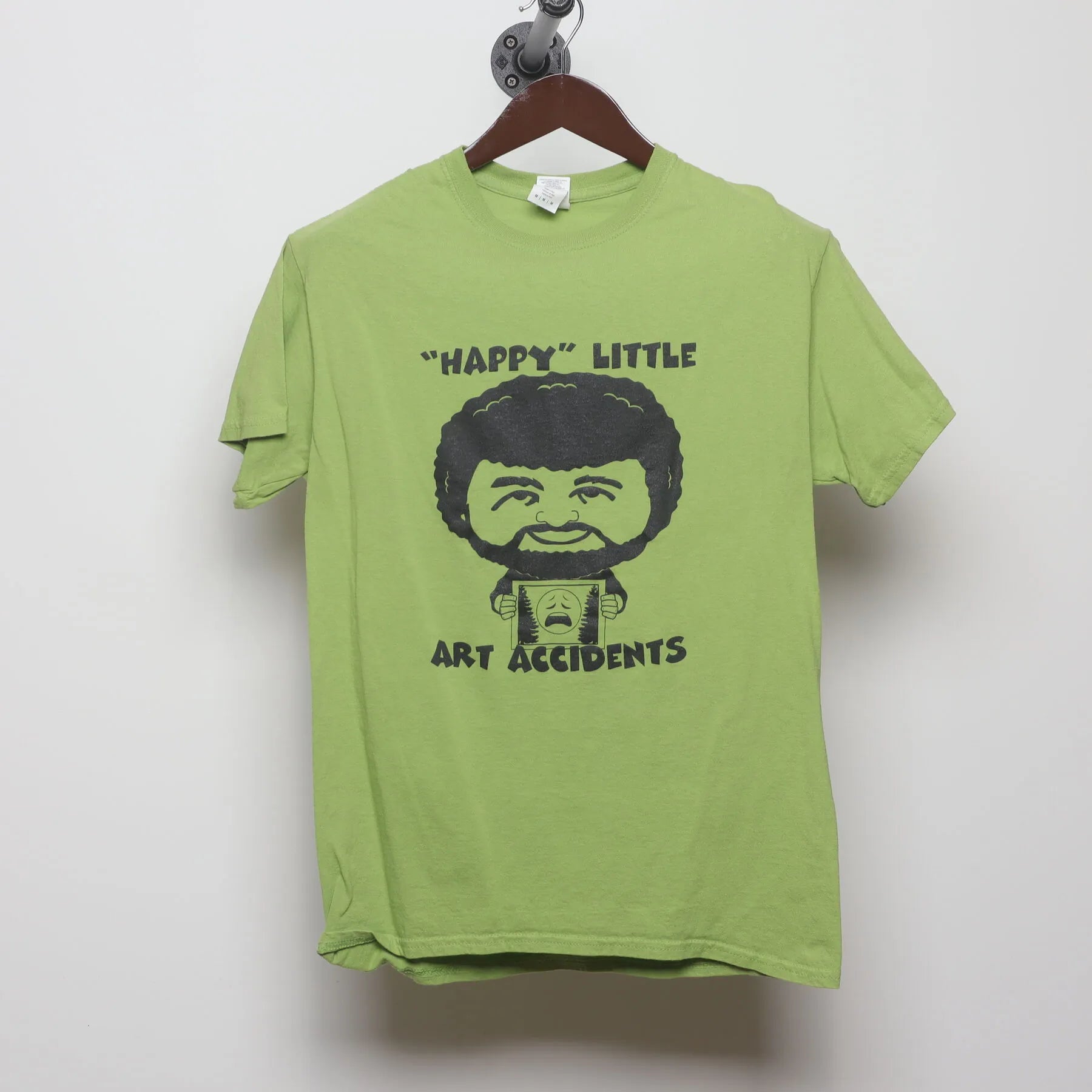Front view of Vintage 2010s Bob Ross "Happy Little Art Accidents" T-Shirt - M