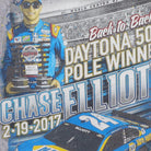 Close-up of the main graphic on the Vintage 2010s Chase Elliott "Daytona 500 Pole Winner" T-Shirt - XS