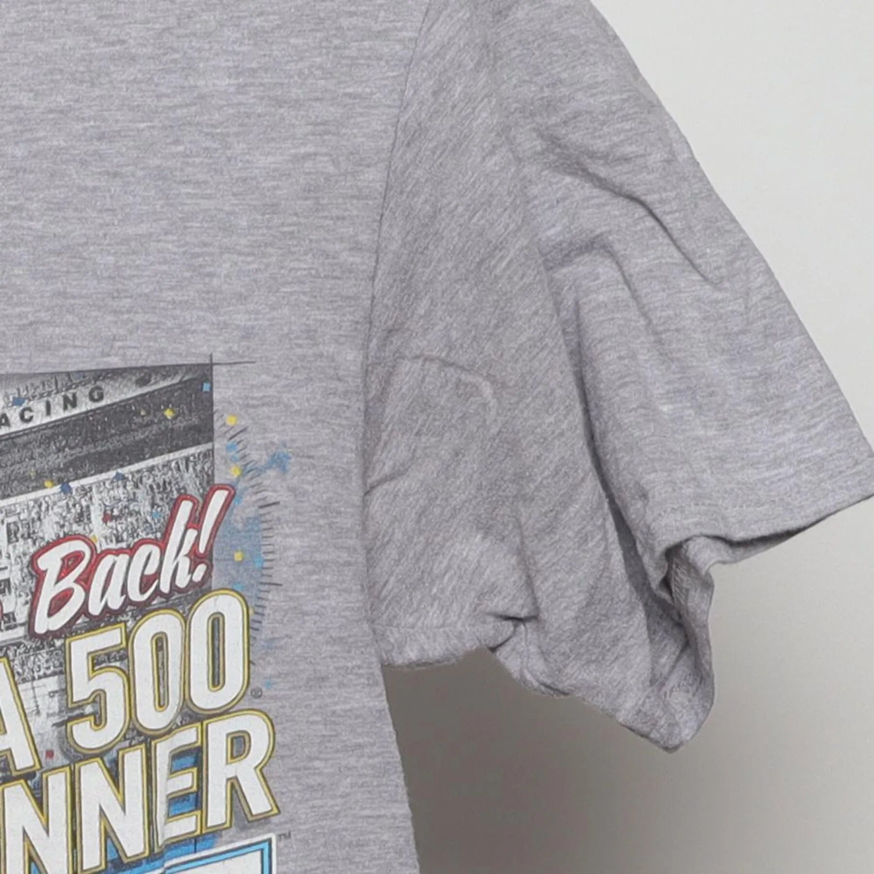 Close-up of the Right sleeve on the Vintage 2010s Chase Elliott "Daytona 500 Pole Winner" T-Shirt - XS