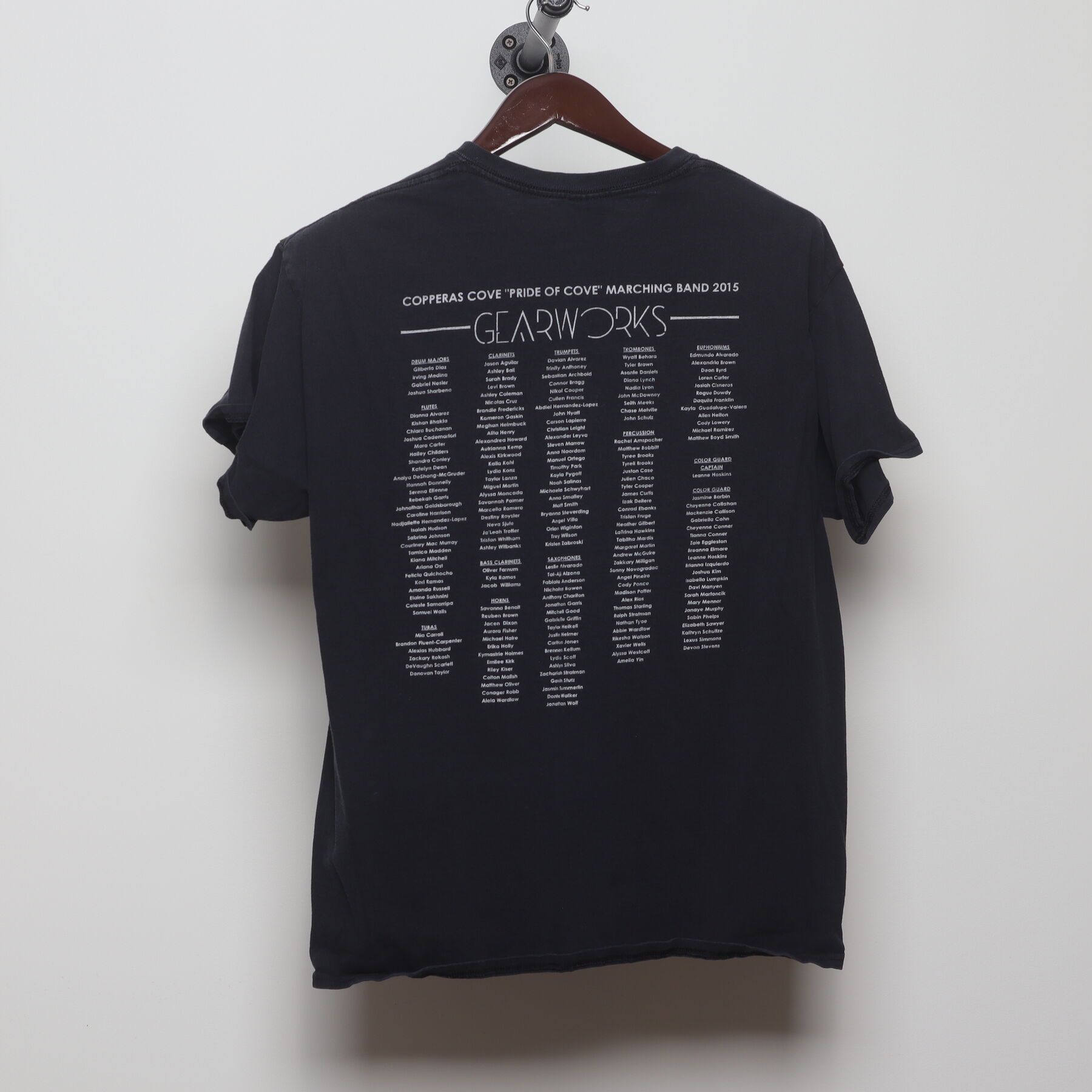 Back view of Vintage 2010s Copperas Cove High School Marching Band "Gearworks" T-Shirt - L