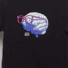 Close-up of the main graphic on the Vintage 2010s Defy Brain Glasses Graphic T-Shirt M