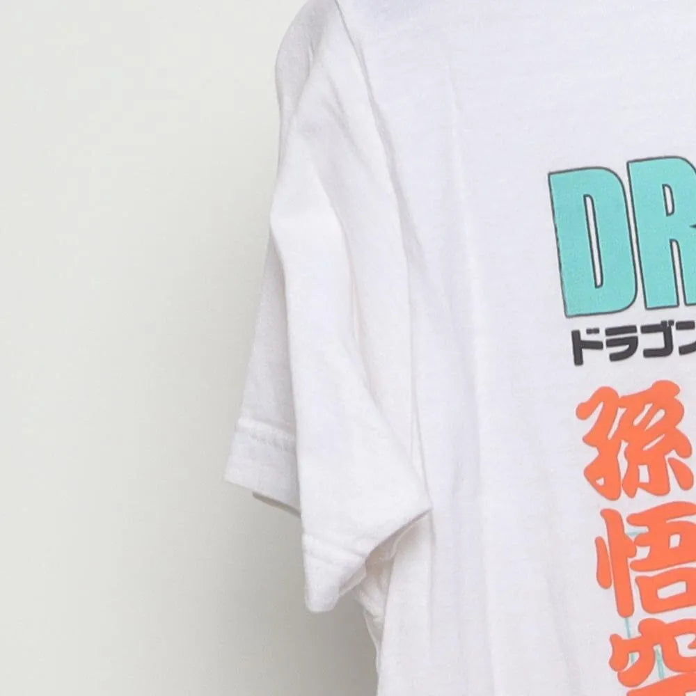 Close-up of the sleeve on the Vintage 2010s Dragon Ball Z "Goku vs. Frieza Saga" T-Shirt - S