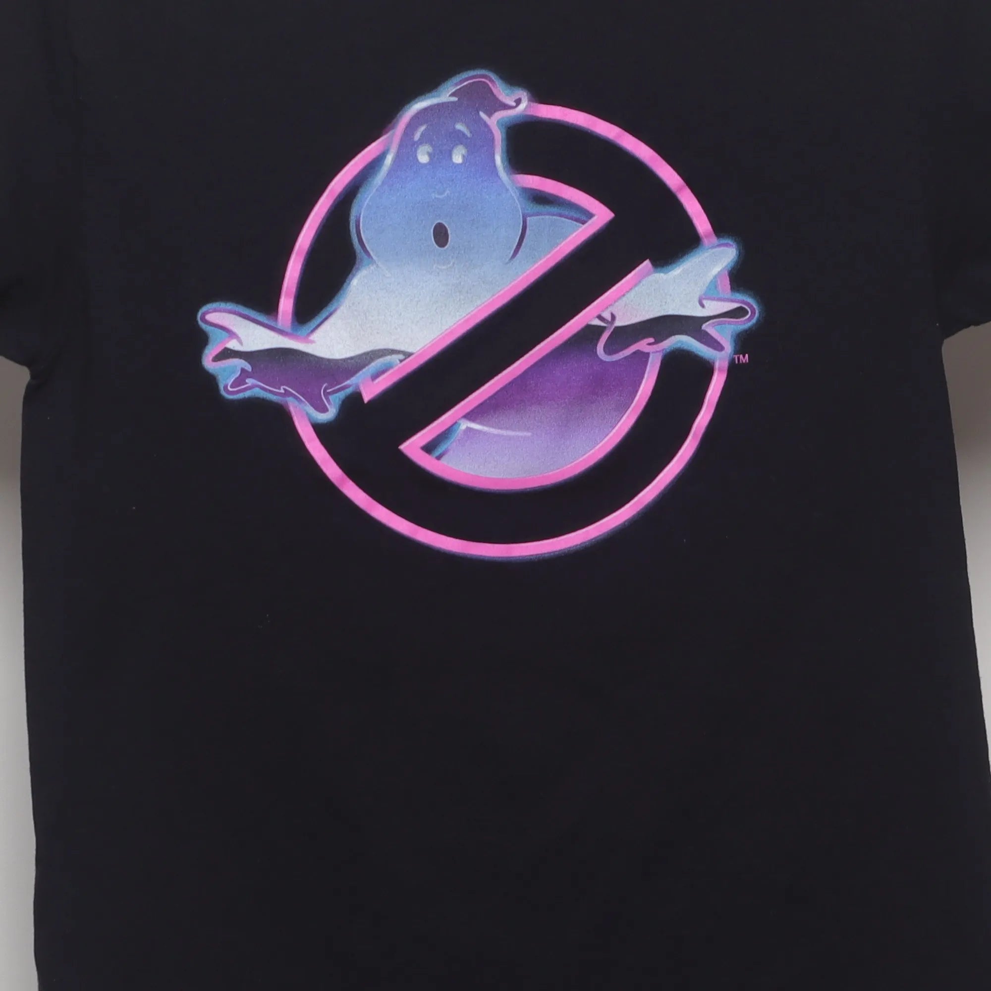 Close-up of the main graphic on the Vintage 2010s Ghostbusters Gradient Logo T-Shirt S