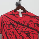 Close-up of the collar and tag on the Vintage 2010s Good Vibes Only Tie-Dye T-Shirt M