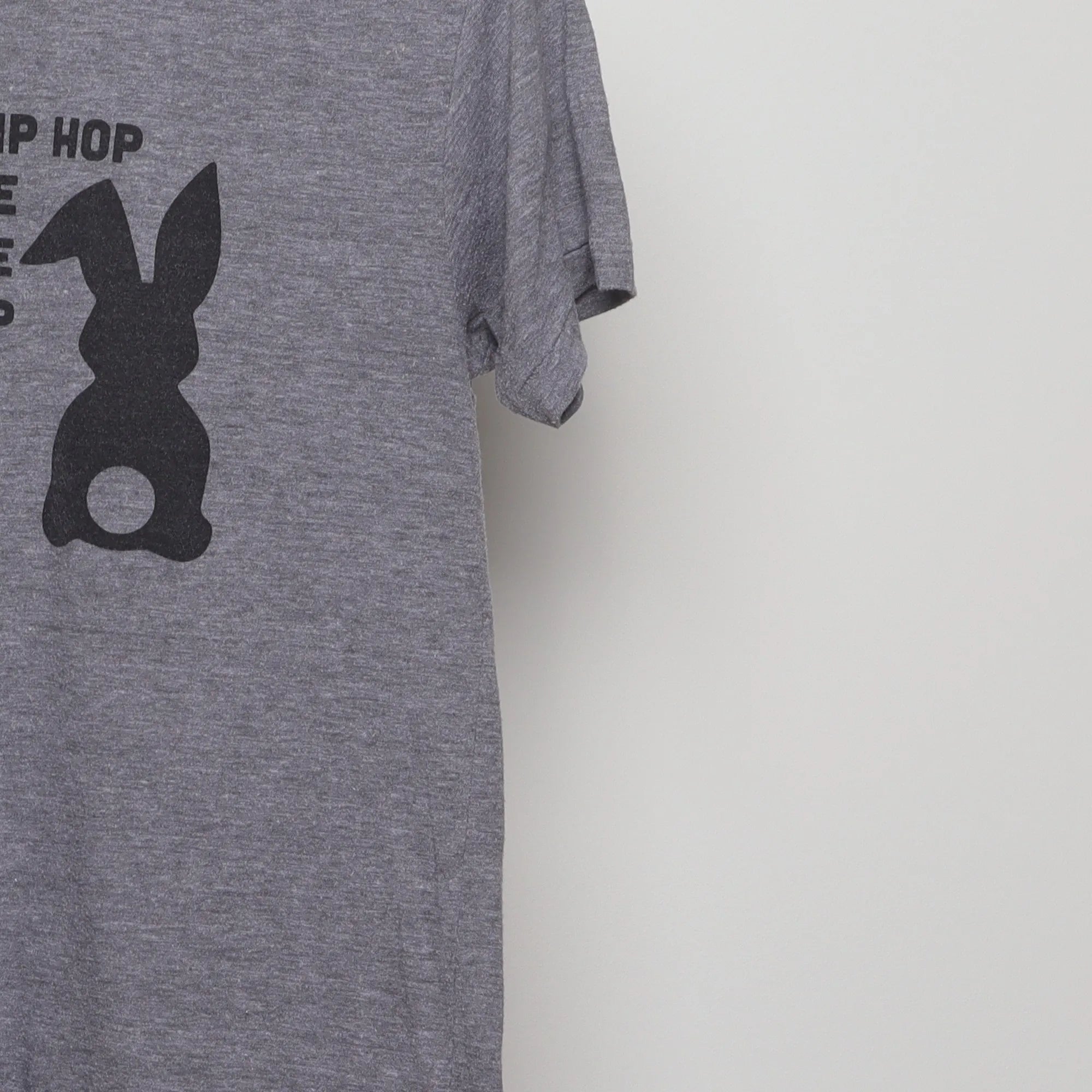 Close-up of the sleeve on the Vintage 2010s Hip Hop Bunny Graphic T-Shirt S