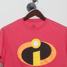 Close-up of the collar and tag on the Vintage 2010s Incredibles 2 Movie Logo Tee L