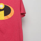 Close-up of the sleeve on the Vintage 2010s Incredibles 2 Movie Logo Tee L