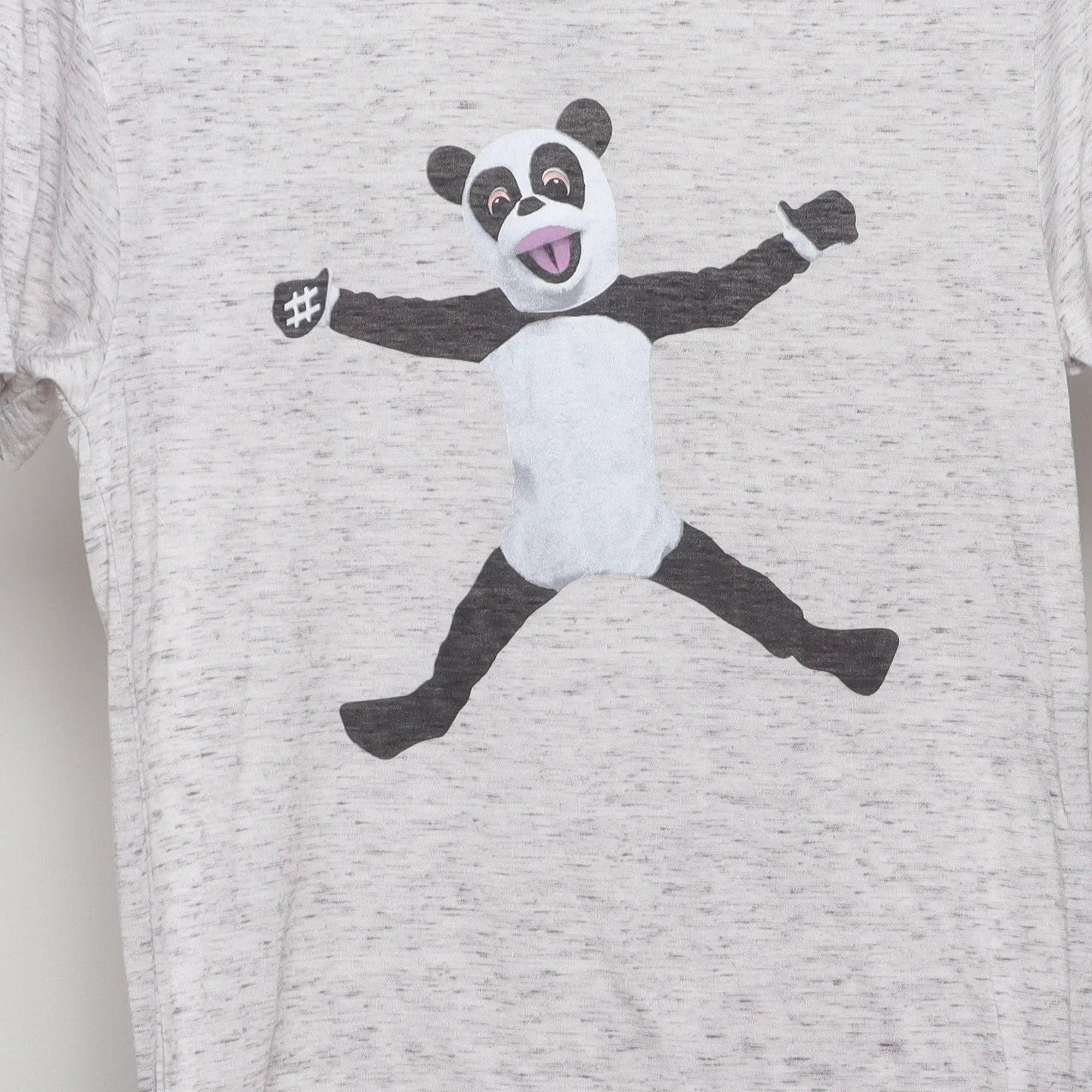 Close-up of the main graphic on the Vintage 2010s Jimmy Fallon Hashtag Panda T-Shirt S