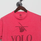 Close-up of the collar and tag on the Vintage 2010s Keystone Ski YOLO Graphic T-Shirt M