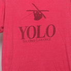 Close-up of the main graphic on the Vintage 2010s Keystone Ski YOLO Graphic T-Shirt M