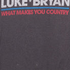 Close-up of the main graphic on the Vintage 2010s Luke Bryan "What Makes You Country Tour 2018" T-Shirt - M