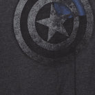 Close-up of the main graphic on the Vintage 2010s Marvel "Captain America Shield" T-Shirt - L
