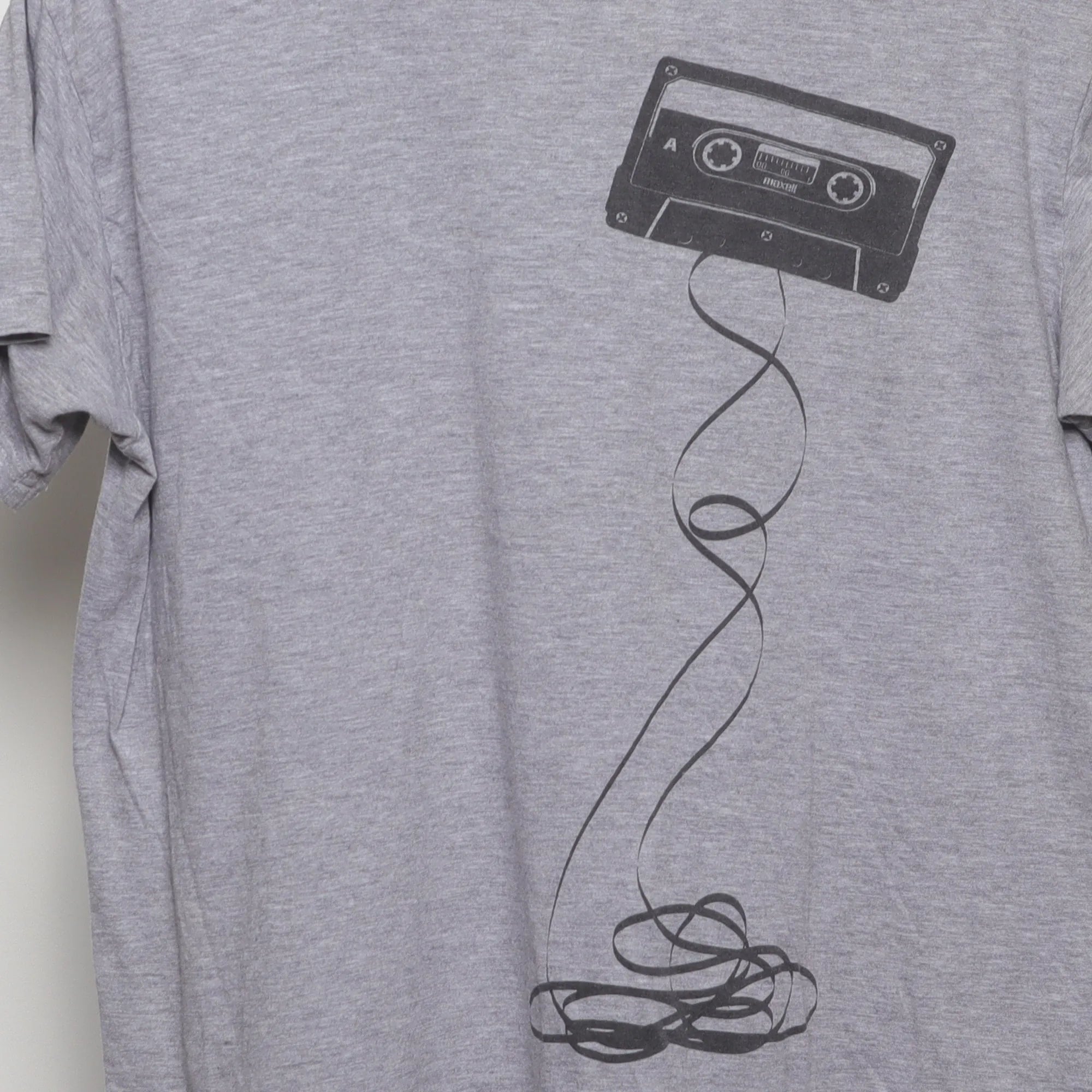 Close-up of the main graphic on the Vintage 2010s Maxell Cassette Graphic T-Shirt L