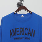 Close-up of the collar and tag on the Vintage 2010s NCAA Wrestling MSG Graphic Tee XXL