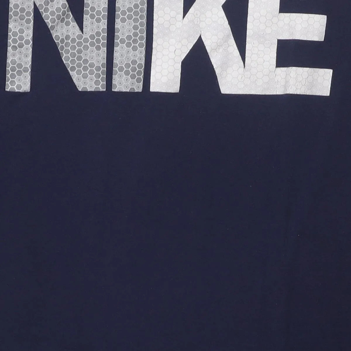 Close-up of the main graphic on the Vintage 2010s Nike "Block Logo" T-Shirt - XL