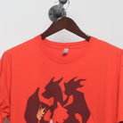 Close-up of the collar and tag on the Vintage 2010s Pokémon Charizard Silhouette Tee XL