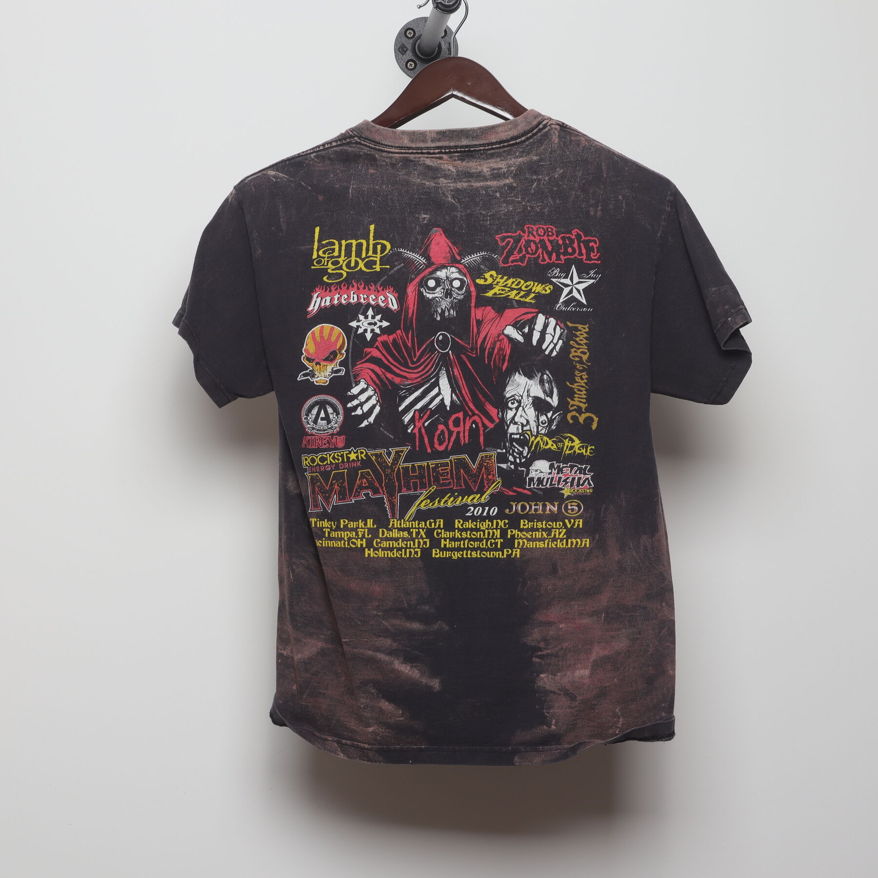 Back view of Vintage 2010s Rockstar Mayhem Festival "2010 Tour" T-Shirt - M