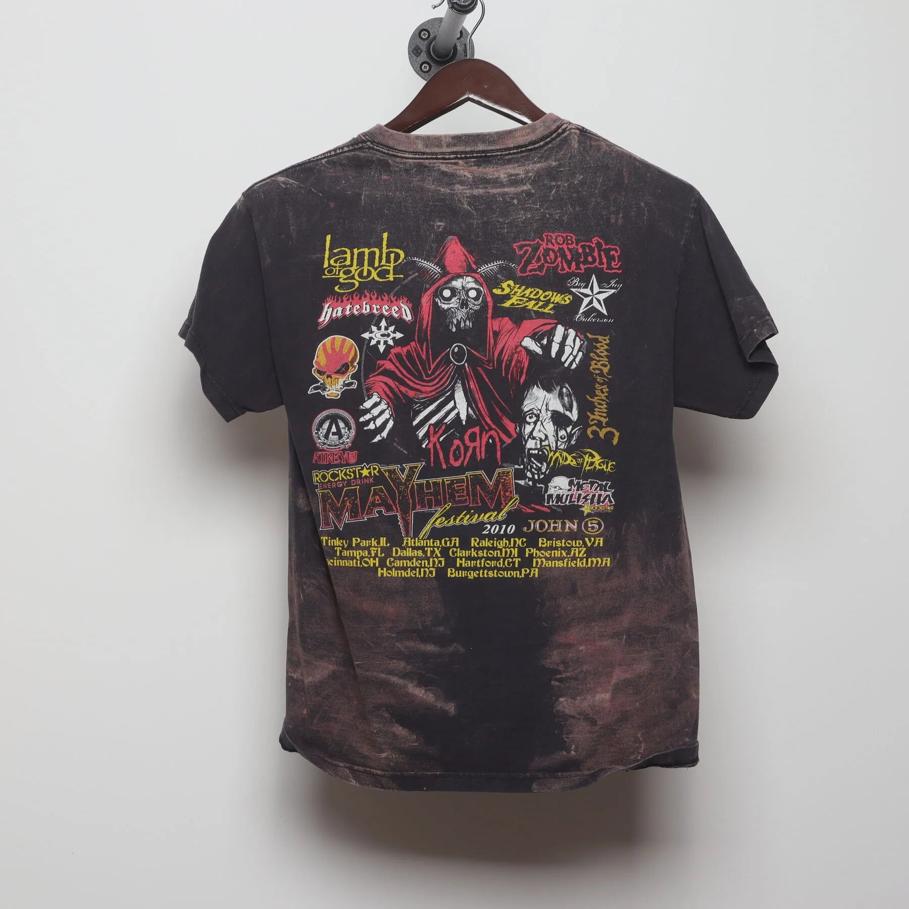 Back view of Vintage 2010s Rockstar Mayhem Festival "2010 Tour" T-Shirt - M
