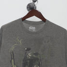 Close-up of the collar and tag on the Vintage 2010s Star Wars Boba Fett Sketch Tee L