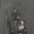 Close-up of the main graphic on the Vintage 2010s Star Wars Boba Fett Sketch Tee L
