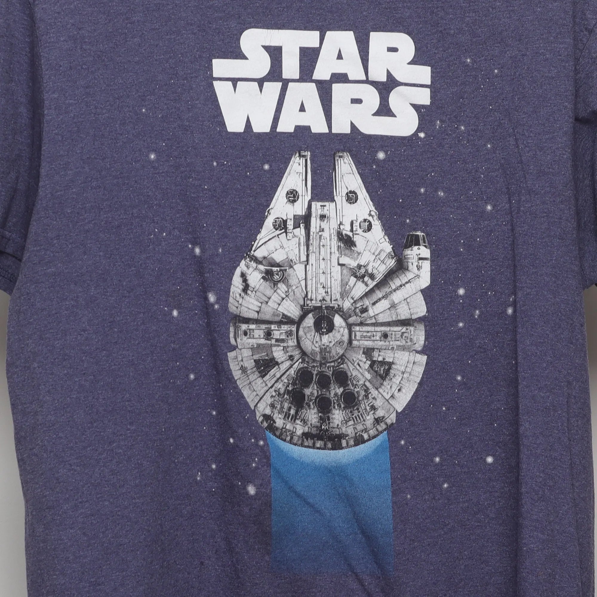 Close-up of the main graphic on the Vintage 2010s Star Wars Millennium Falcon T-Shirt M