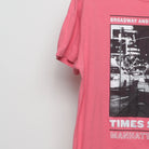 Close-up of the sleeve on the Vintage 2010s Times Square NYC Photo Graphic Tee L