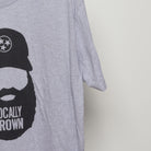 Close-up of the sleeve on the Vintage 2010s TN Locally Grown Beard T-Shirt XL
