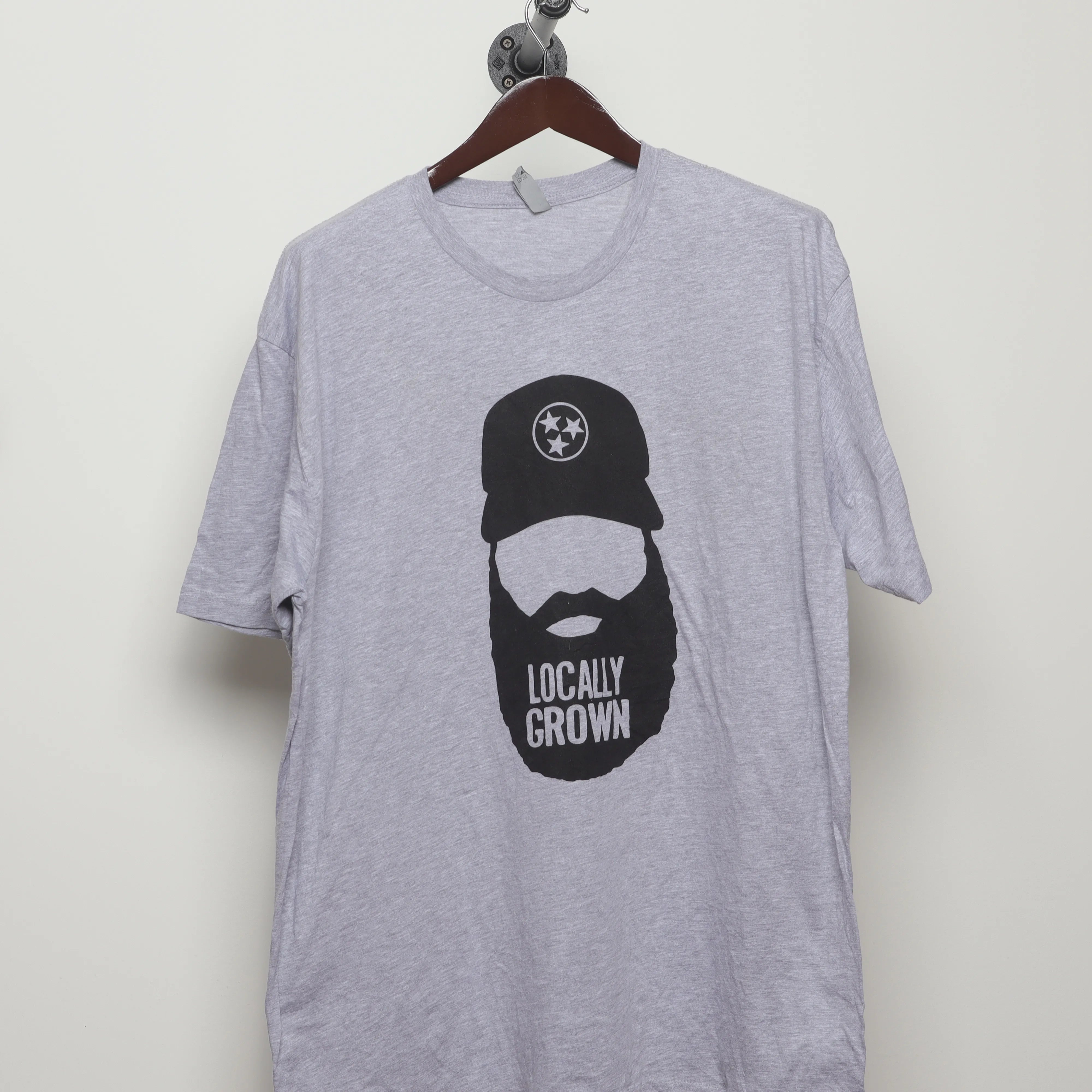 Front view of Vintage 2010s TN Locally Grown Beard T-Shirt XL