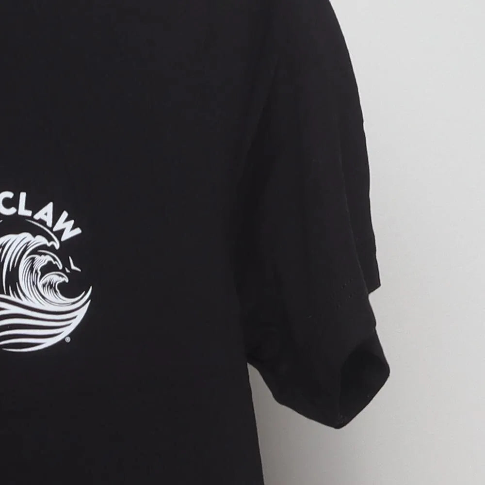 Close-up of the sleeve on the Vintage 2010s White Claw "Wave Logo" T-Shirt - S