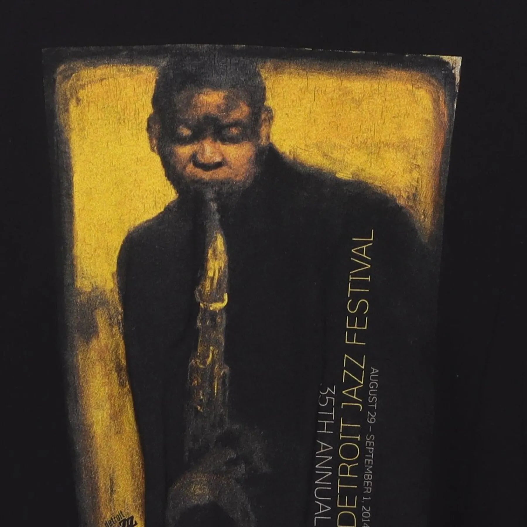 Close-up of the main graphic on the Vintage 1990s Detroit Jazz Festival "1994 35th Annual" T-Shirt - S